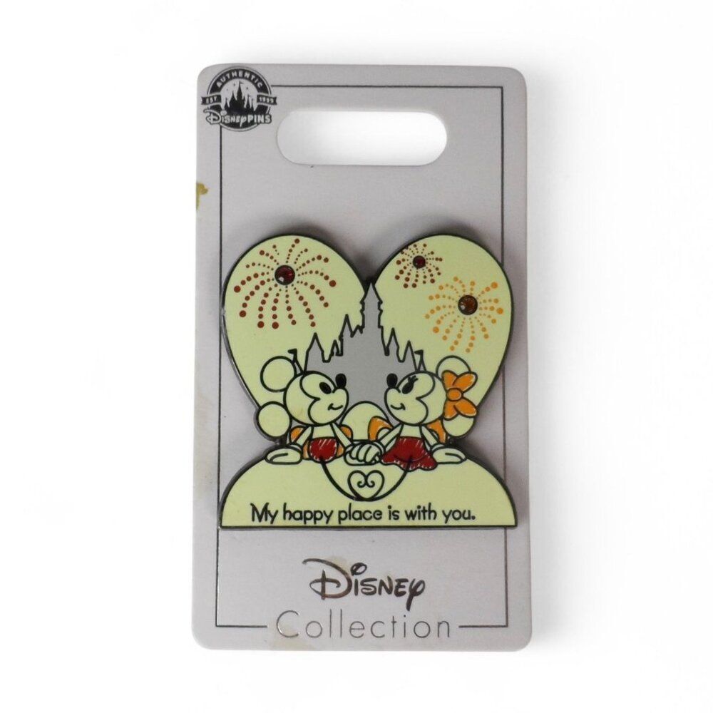 Disney Pin 'My Happy Place is With You' Mickey & Minnie Cinderella Castle